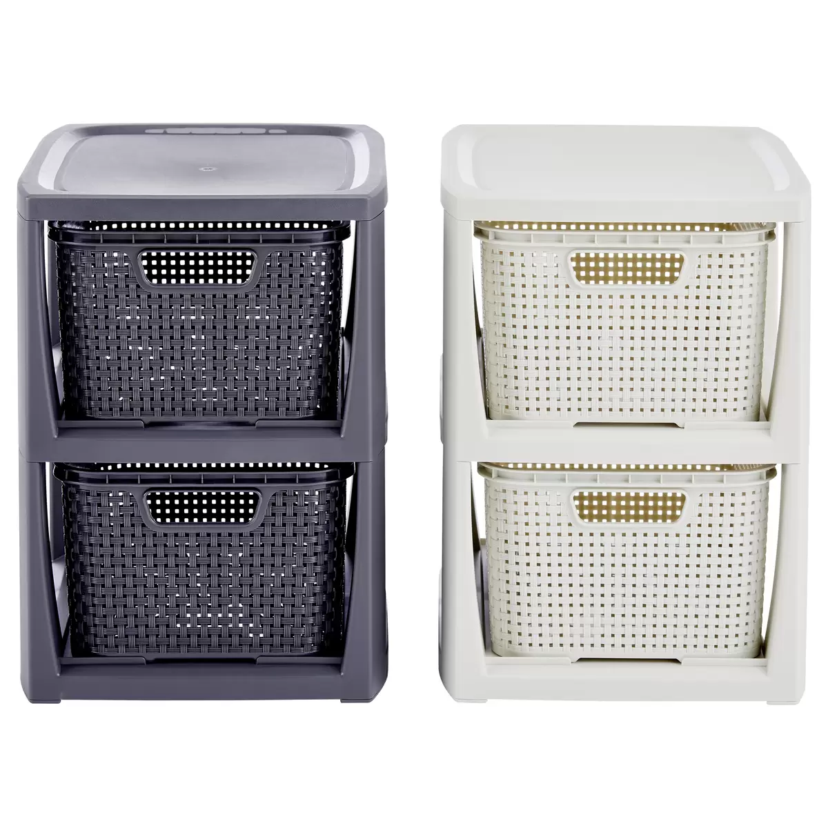 Schubladenbox Rattan Ondega anthrazit,weiss