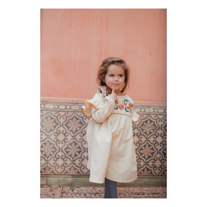 Louise Misha Robe Velours Milleraies Illia | Ecru