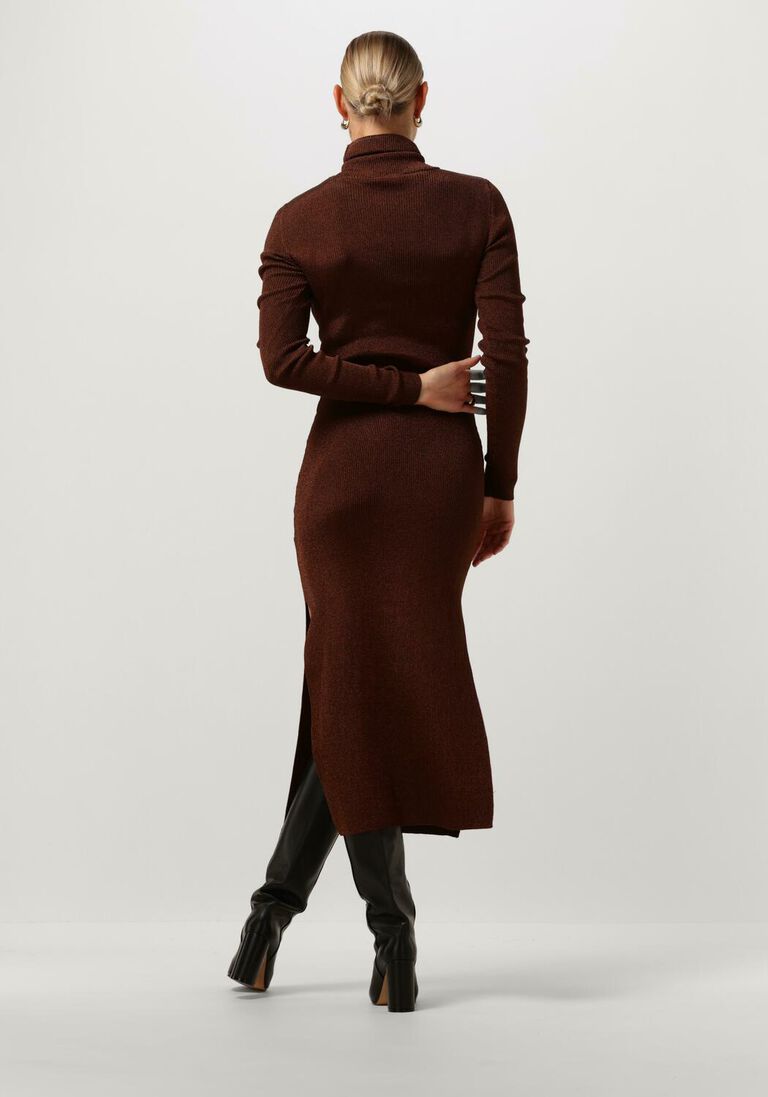 GESTUZ bronzen gestuz midi jurk silvigz ls long dress