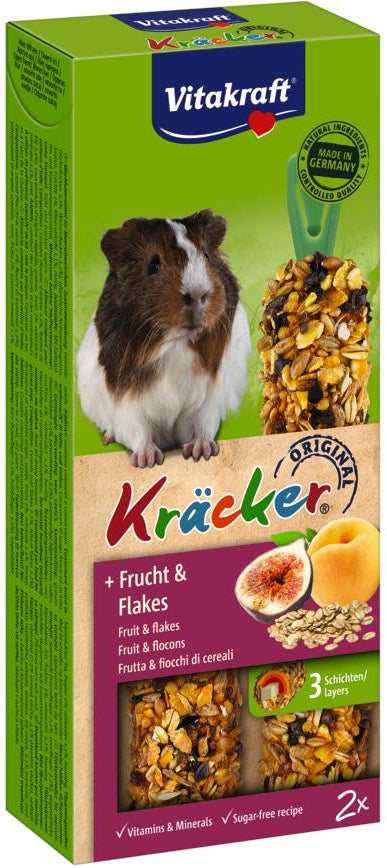 Vitakraft caviasnack Kräcker fruit en flakes 2 stuks