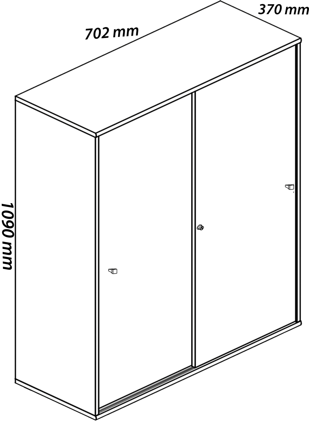 Büroschrank LONA XL - Honig Eiche - weiß - mit Schiebetüren - 110 cm hoch