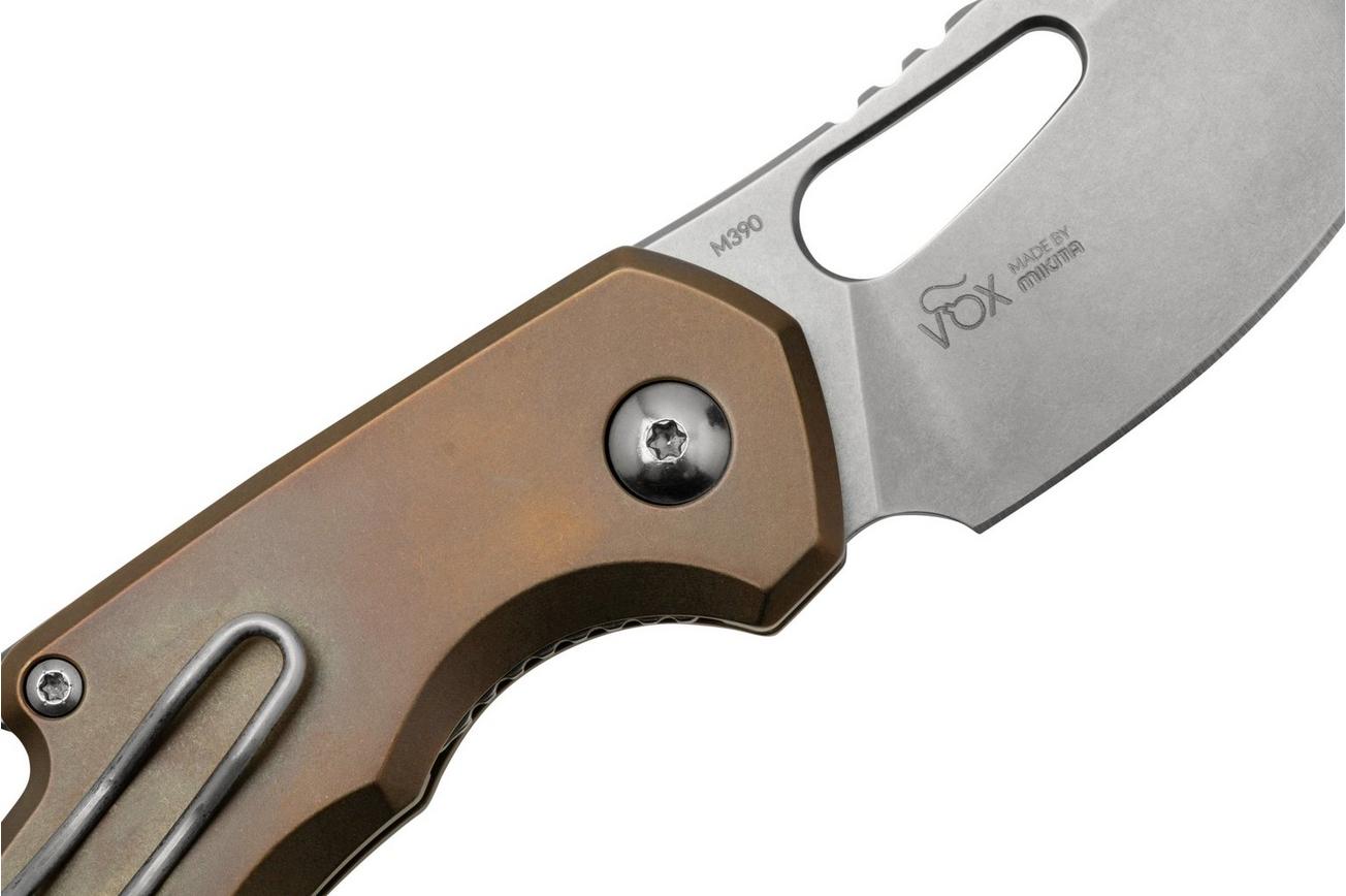 MKM Isonzo FX03M-3TBR, Clip Point Stonewashed Böhler M390 Bronze Titanium, zakmes