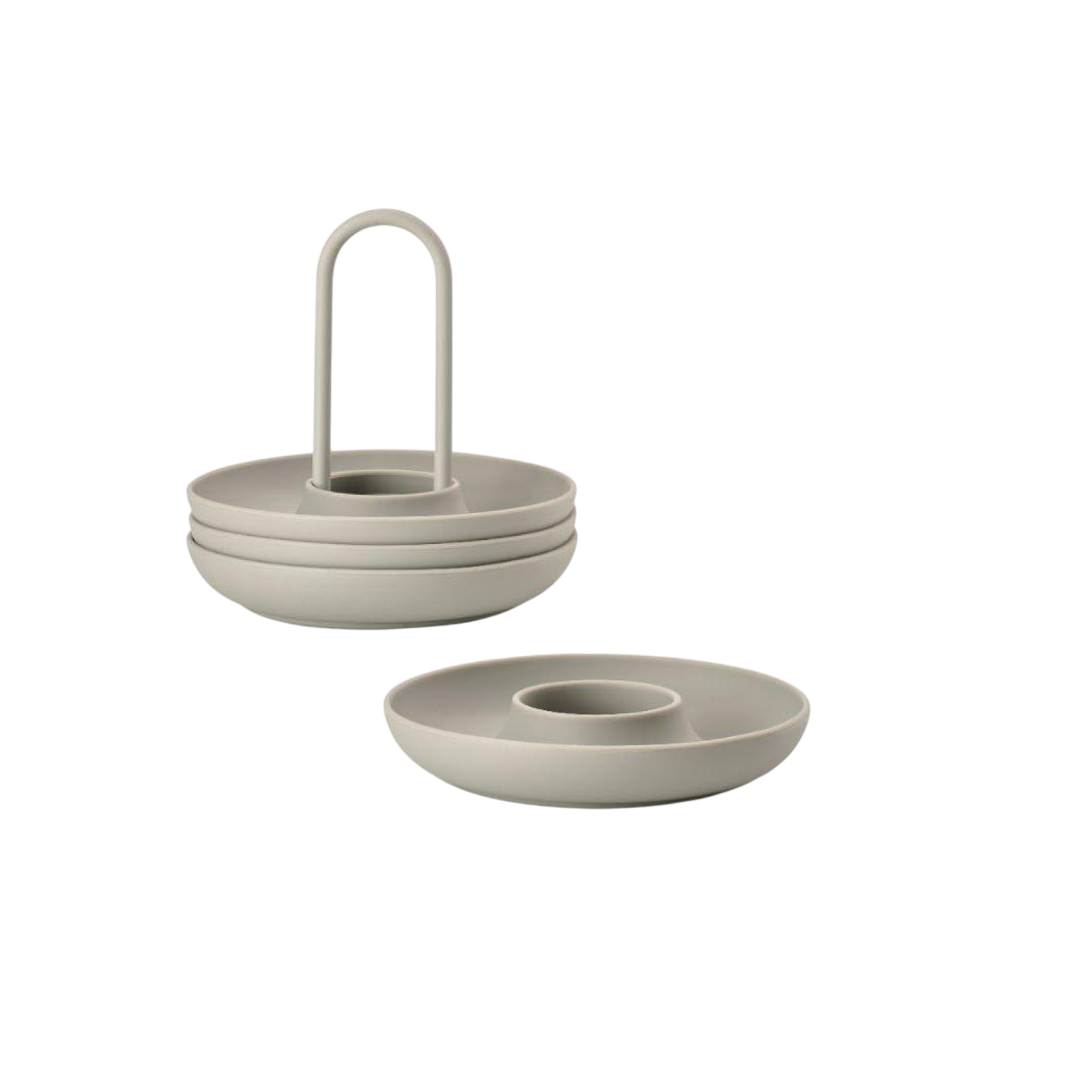 Eierbecher Singles 4er Set, Grau