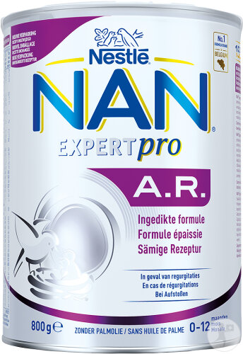 Nestlé Nan ExpertPro A.R. Formule Épaissie Lait Bébés 0-12 Mois Anti-Régurgitations Pot 800g