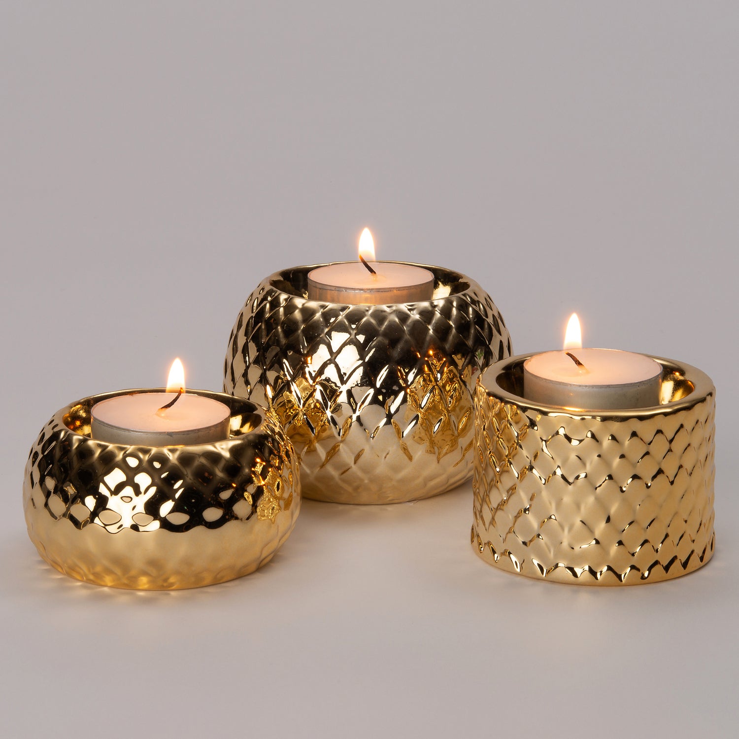 Intratuin waxinelichthouder goud 6,5 x 6,5 x 4,7 cm