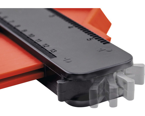Contourmeter / profielmeter metselaarslob met vergrendelingsfunctie en magneetstrip