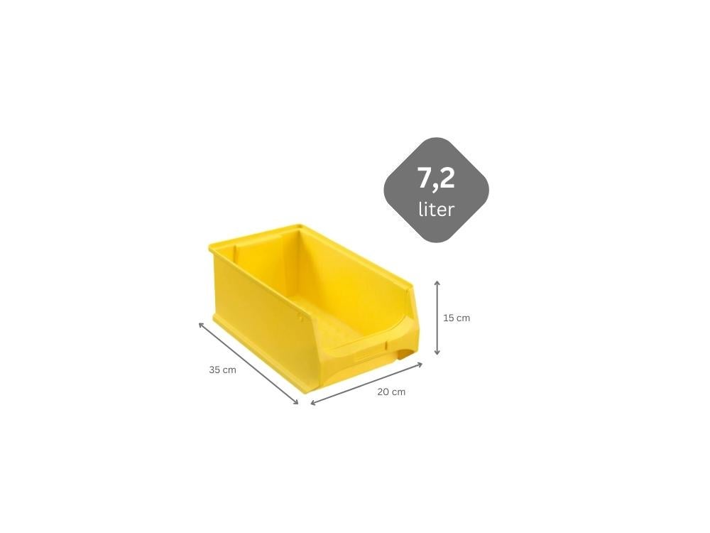 PROREGAL Value Pack 5x Gele Opbergdoos 4,0 HxBxD 15 x 20 x 35 cm 7,2 Liter Opbergcontainer