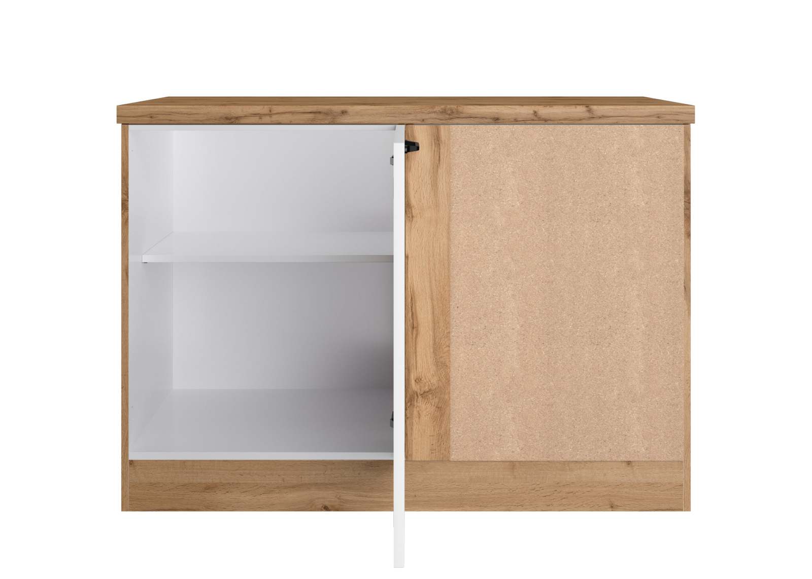 Eckunterschrank MERAN - weiß - Wotaneiche - 120 cm