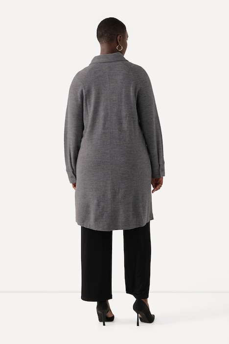 Mantel, Boiled Wool, Hemkragen, 2-Wege-Zipper