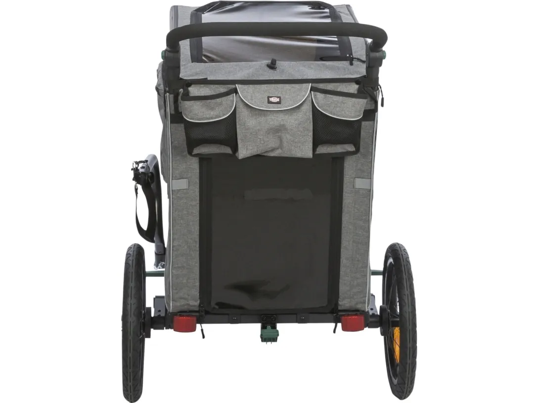 Trixie Bicycle trailer, M: 71 × 95 × 85/138 cm, grey/sage