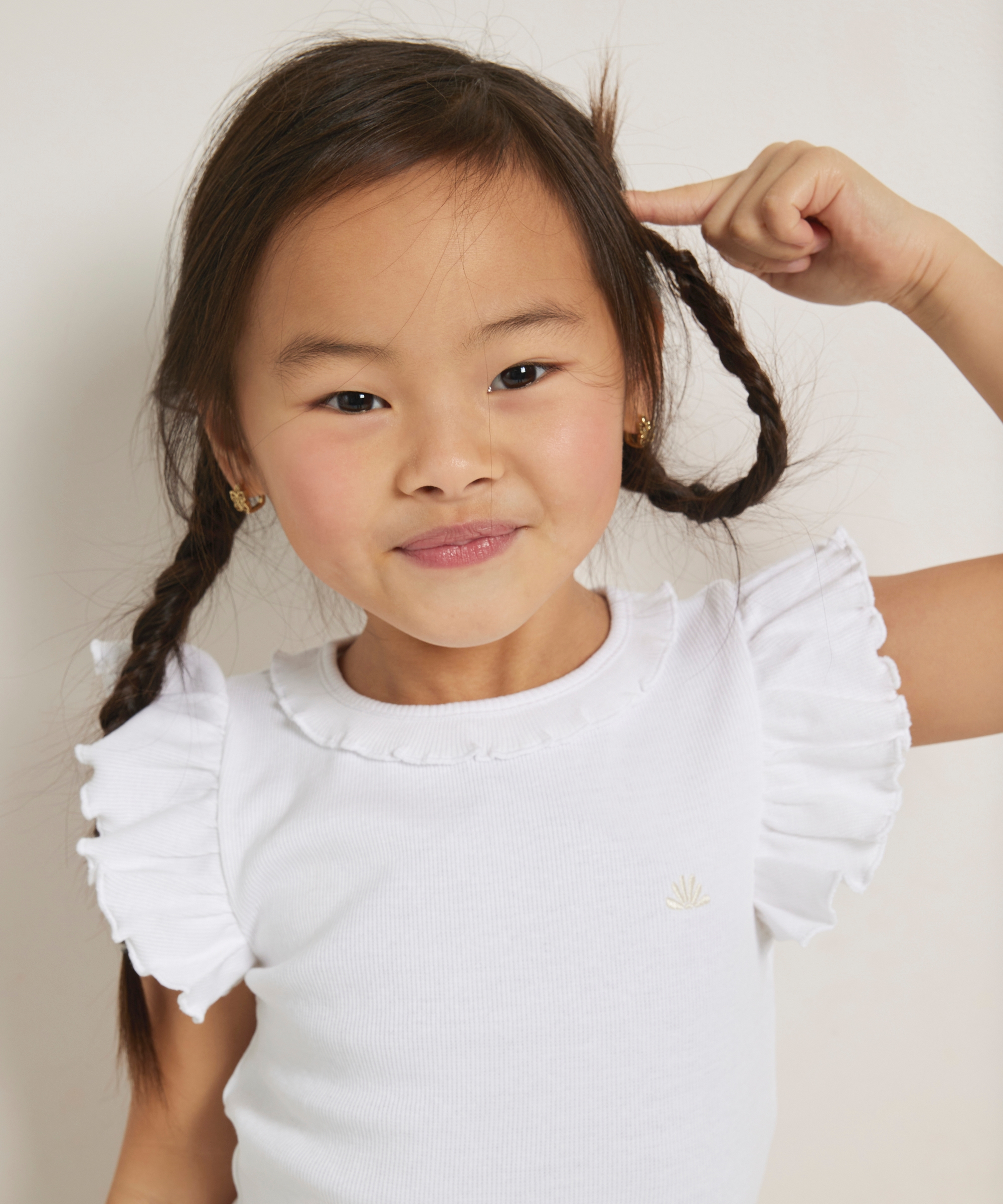 rib singlet met ruches
