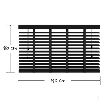 KARWEI houten jaloezie 50 mm matzwart (kleurnr. 947) 140x180 cm (bxh)