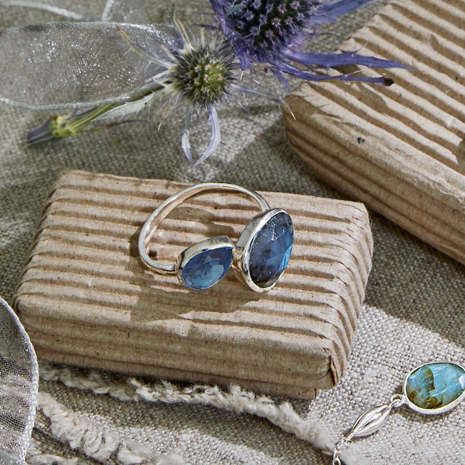 Ring Meadow blau/silber