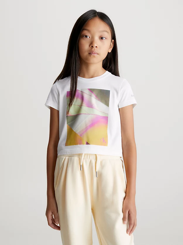 Camiseta curta com estampa