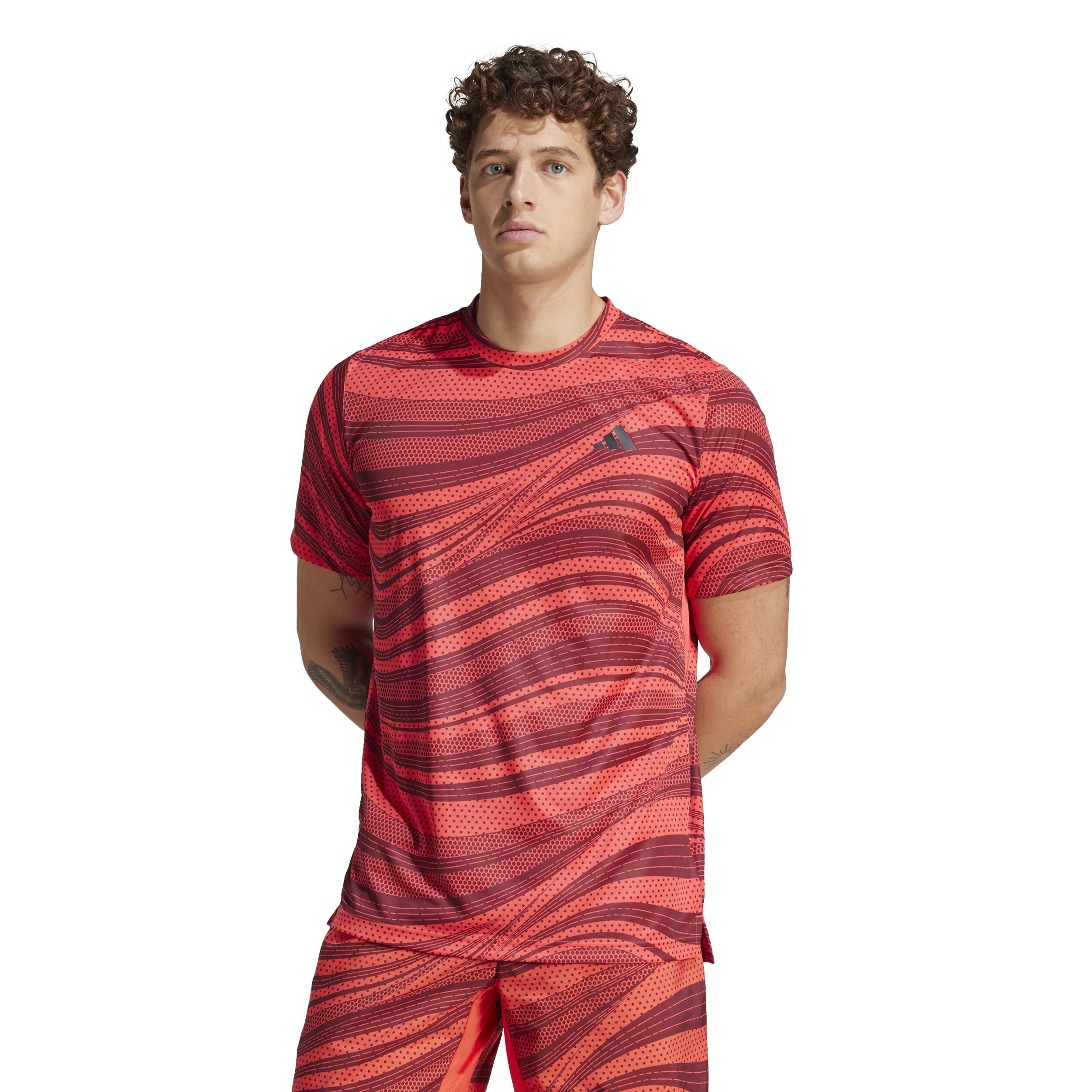 adidas Club Graphic T-shirt Hommes - Orange , Rouge
