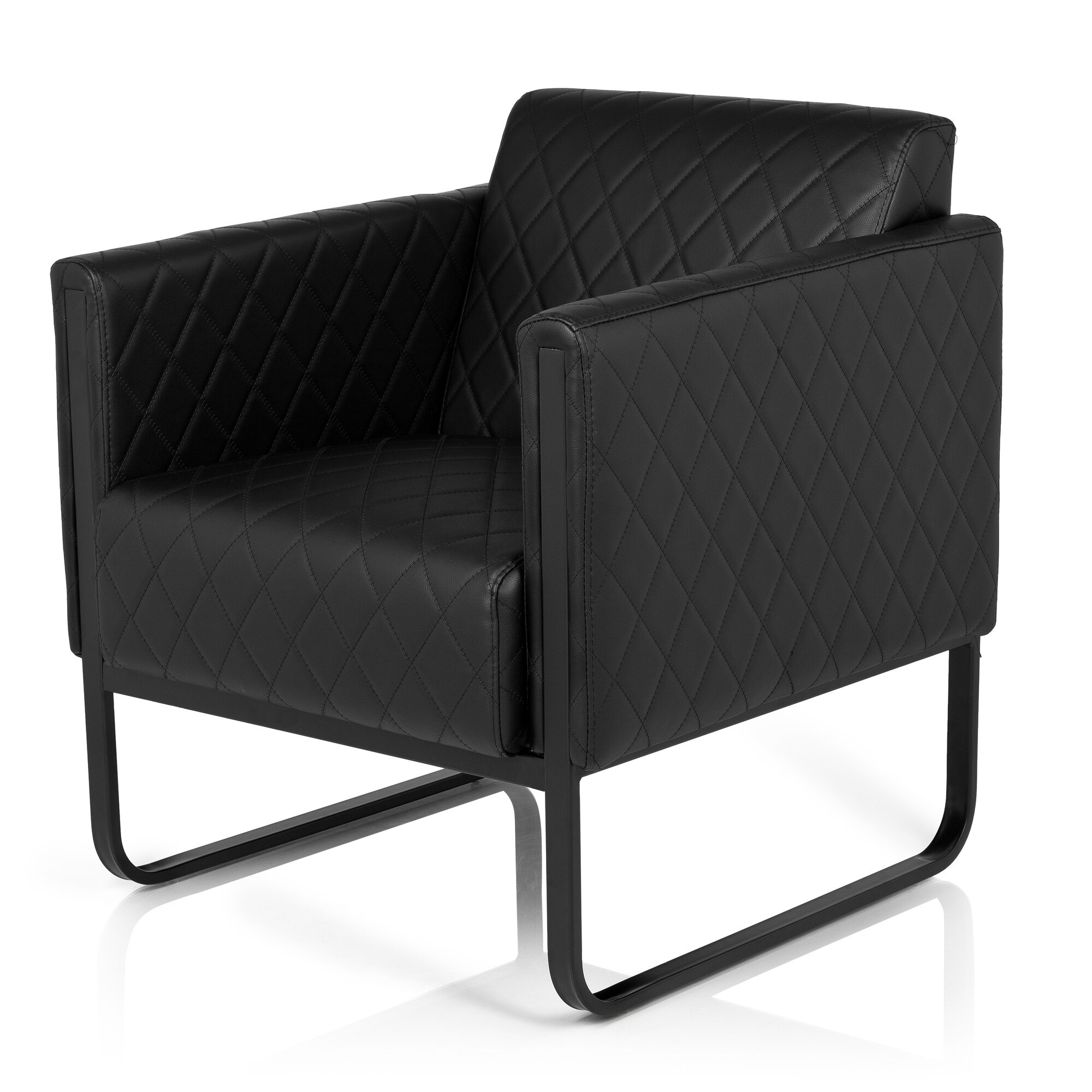 Polstersessel ARUBA BLACK Kunstleder mit Armlehnen hjh OFFICE