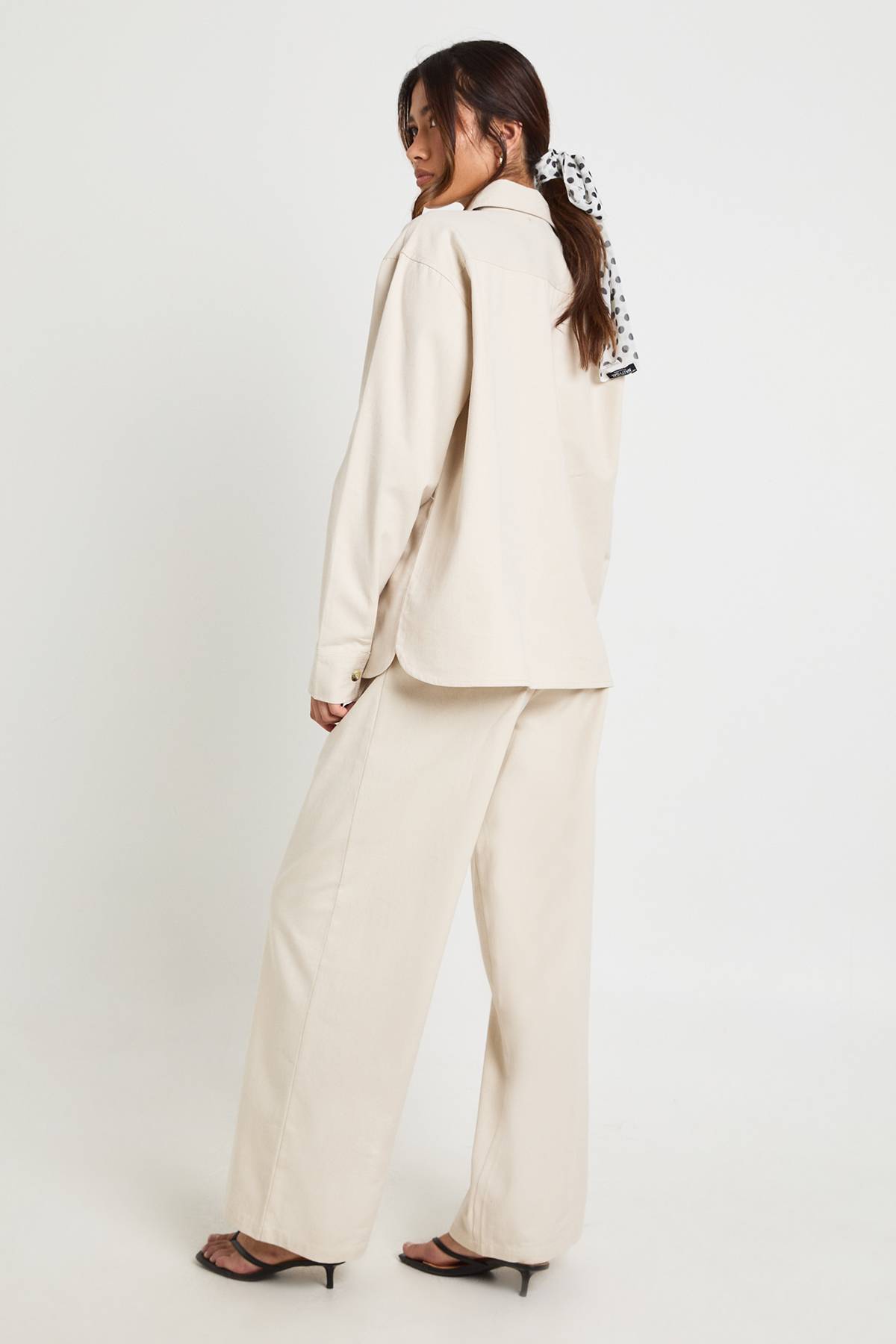 boohoo Pantalon Large Décontracté En Chambray
