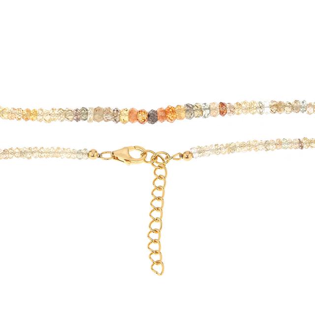 Zirkon-Collier, multi-golden, ca. 65 ct., Silber 925