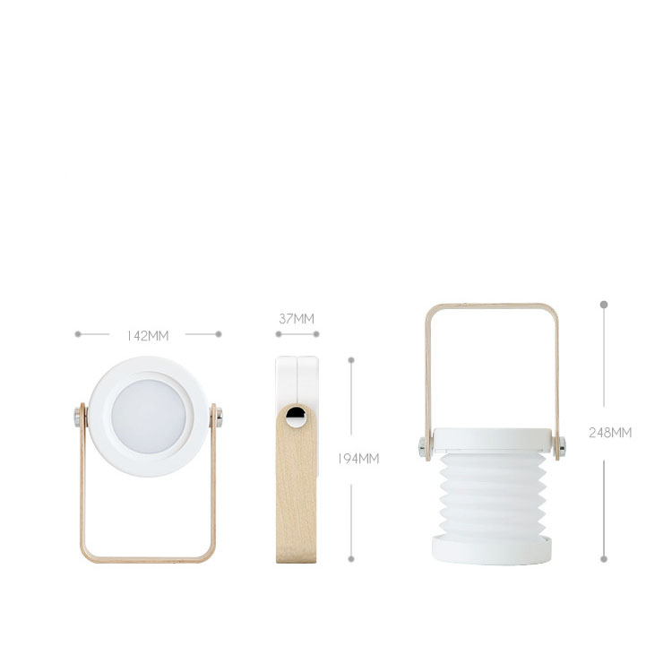Ausziehbare LED Leselampe Laterne mit Touch-Funktion & Li-Ion Akku (1200mAh) - Weiss