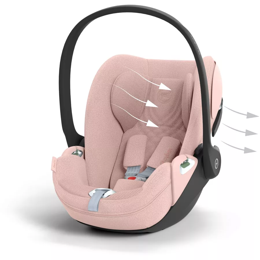 cybex PLATINUM Babyschale Cloud T I-Size Peach Pink Plus mit Basisstation Base T