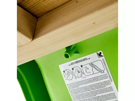 Kangui - Maison de jardin enfant extérieurs avec plateforme, toboggan et double balançoire - Toit étanche - Vert et Blanc