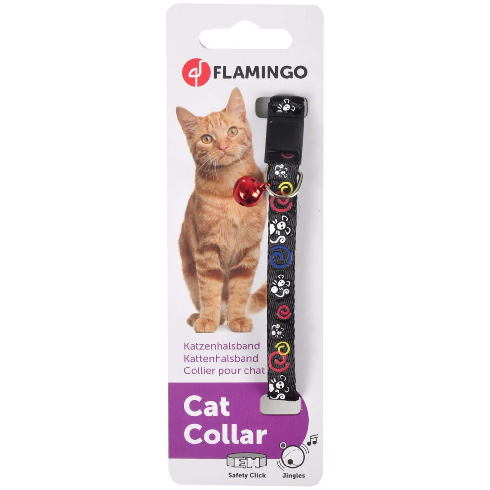 Collier réglable de 20 à 35 cm noir avec motif souris pour chat
