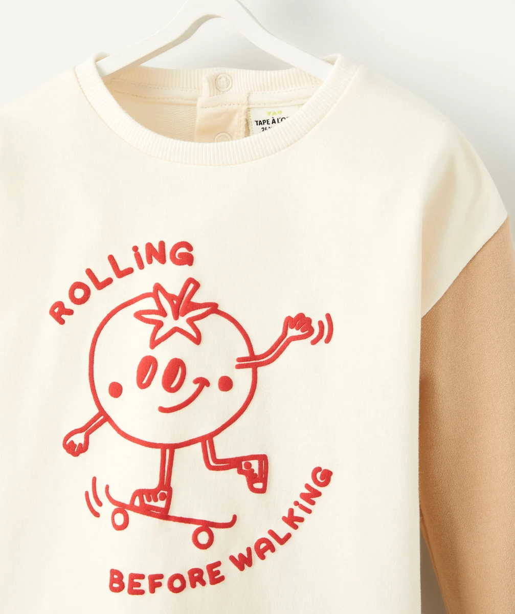 SWEAT BÉBÉ GARÇON EN FIBRES RECYCLÉES MOTIF TOMATE