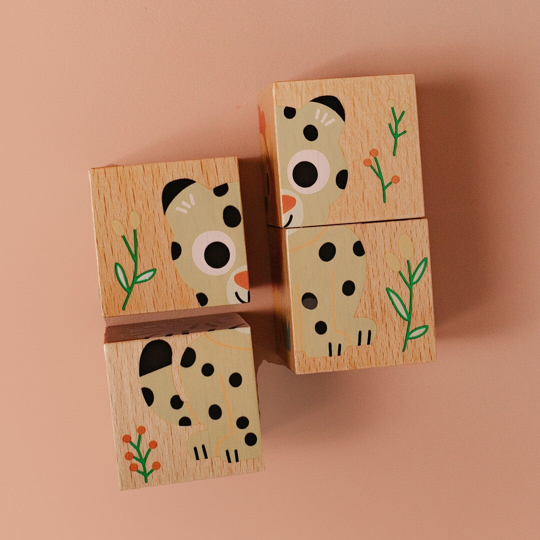 Djeco houten blokpuzzel wild & co