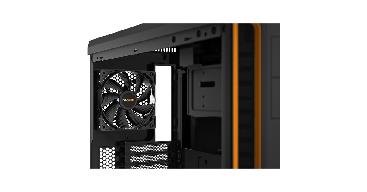 be quiet!PURE BASE 600 Window midi tower behuizing  (Zwart/oranje | 2x USB-A | Tempered Glass)