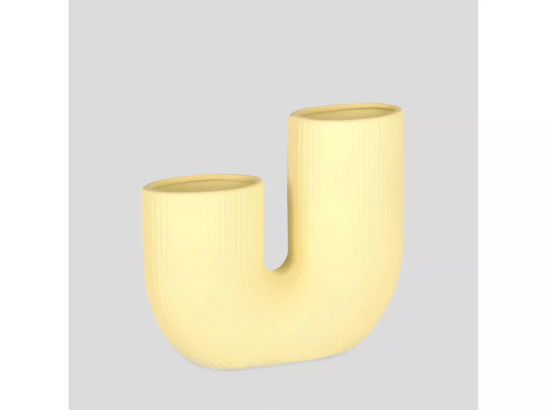 Vase Trilo jaune moyen 16 x 5.5 x 18