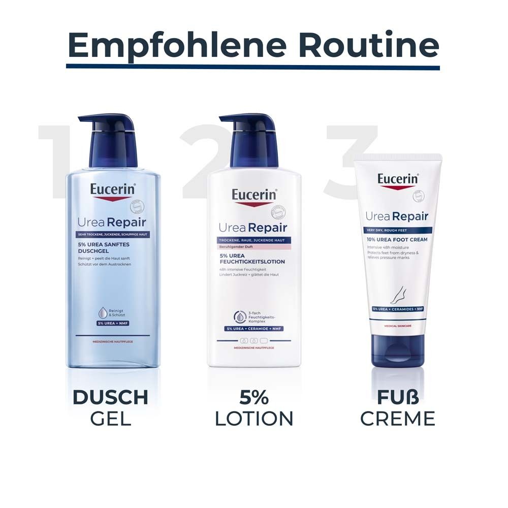 Eucerin® UreaRepair 5% Urea Feuchtigkeitslotion mit beruhigendem Duft  – für raue, gespannte und sehr trockene Haut - Jetzt 3€ sparen mit Code 