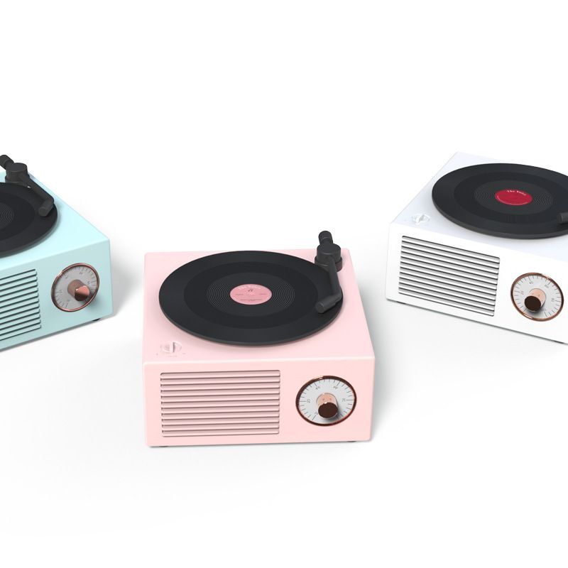 HOMTEC - Oplaadbare USB Retro Vinyl Platenspeler Design Bluetooth Speaker