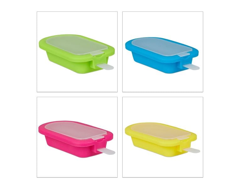 relaxdays Glaceform Mehrfarbig Eisformen aus Silikon