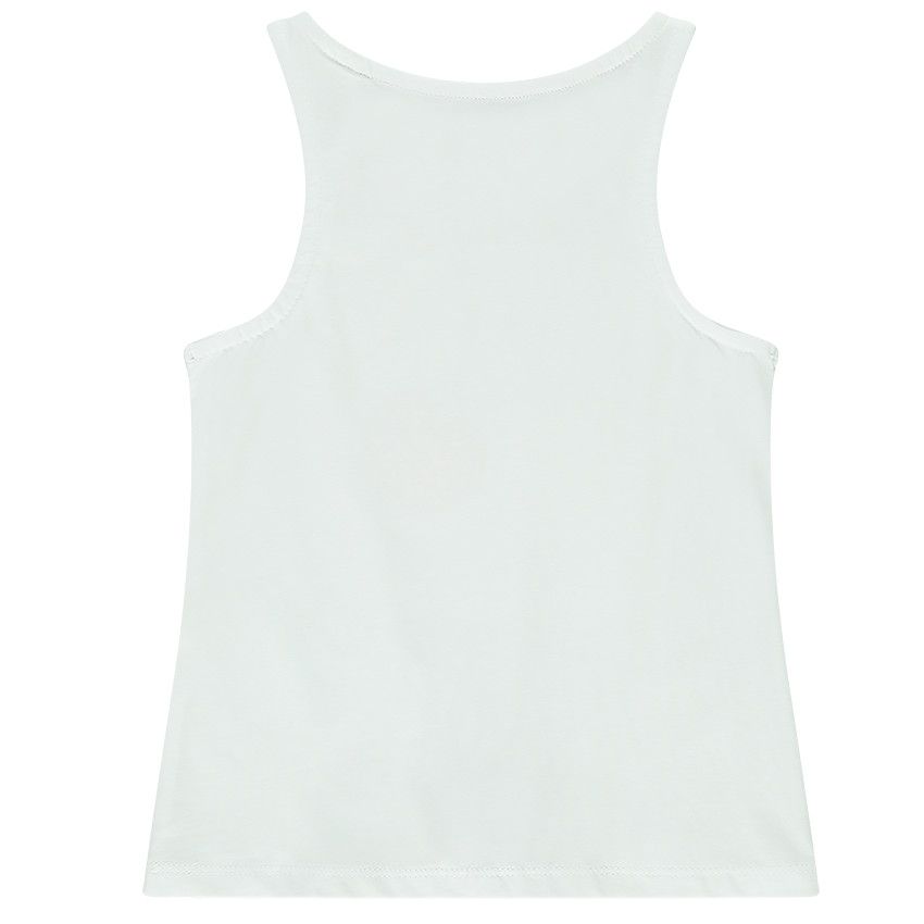 Débardeur en jersey print et sequins pour fille - Blanc