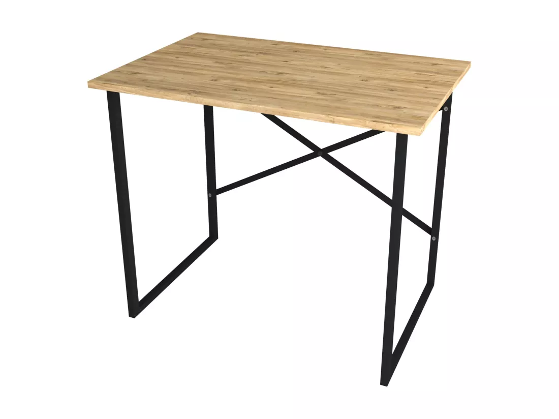 Bureau Tjeldsund 75 x 90 x 60 cm effet chêne / anthracite [en.casa]