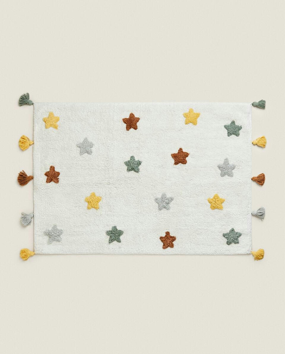 TAPETE DE BANHO INFANTIL COM ESTRELAS DE POMPON