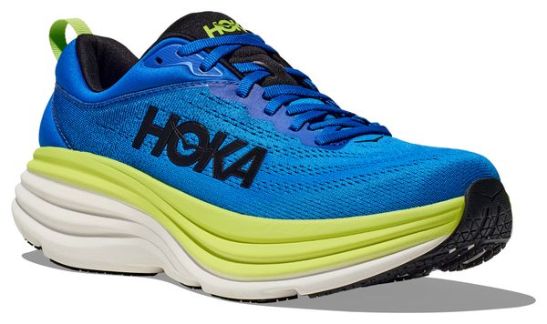 Chaussures Running Hoka Bondi 8 Large Bleu/Vert Homme