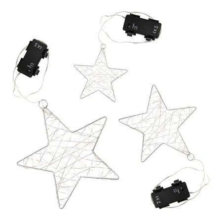 Idena LED-Dekosterne 3er 12/18/24cm ww 6h Timer