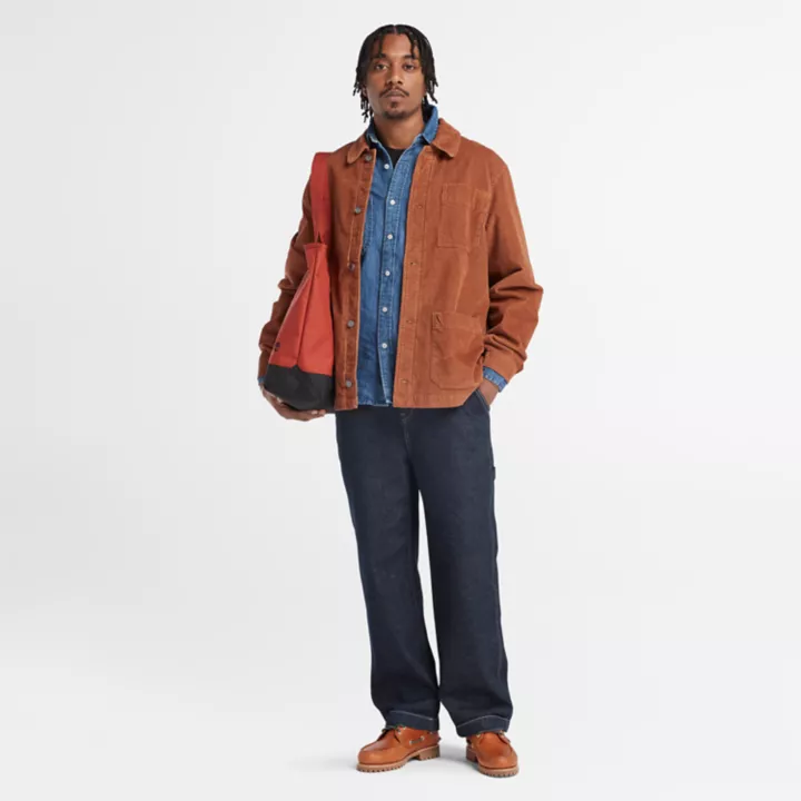 Chemise en denim de coton et de chanvre Windham pour homme en bleu