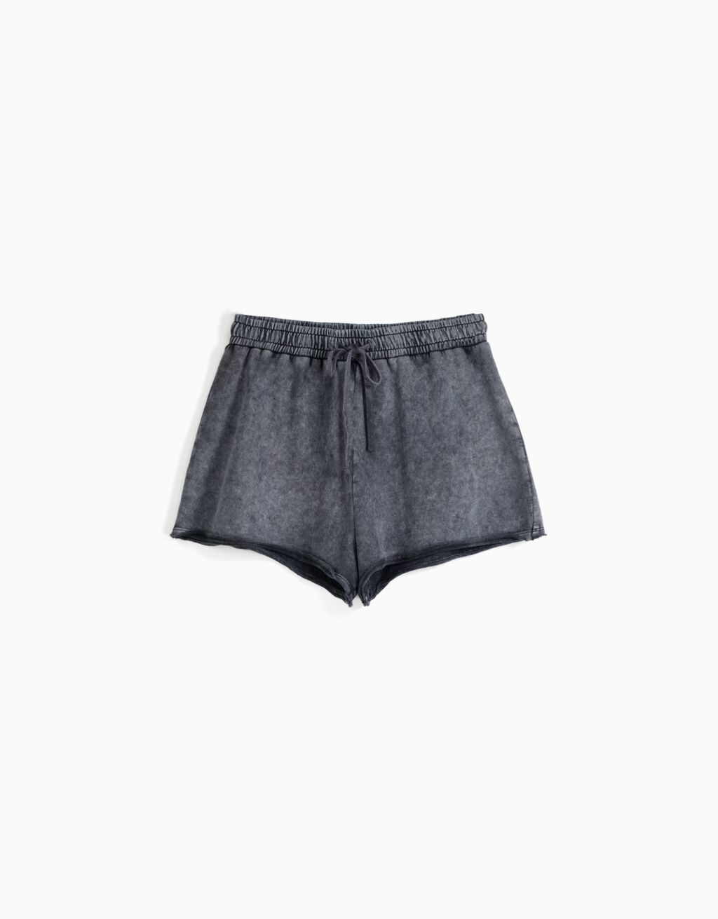 Shorts de pelúcia com efeito desbotado