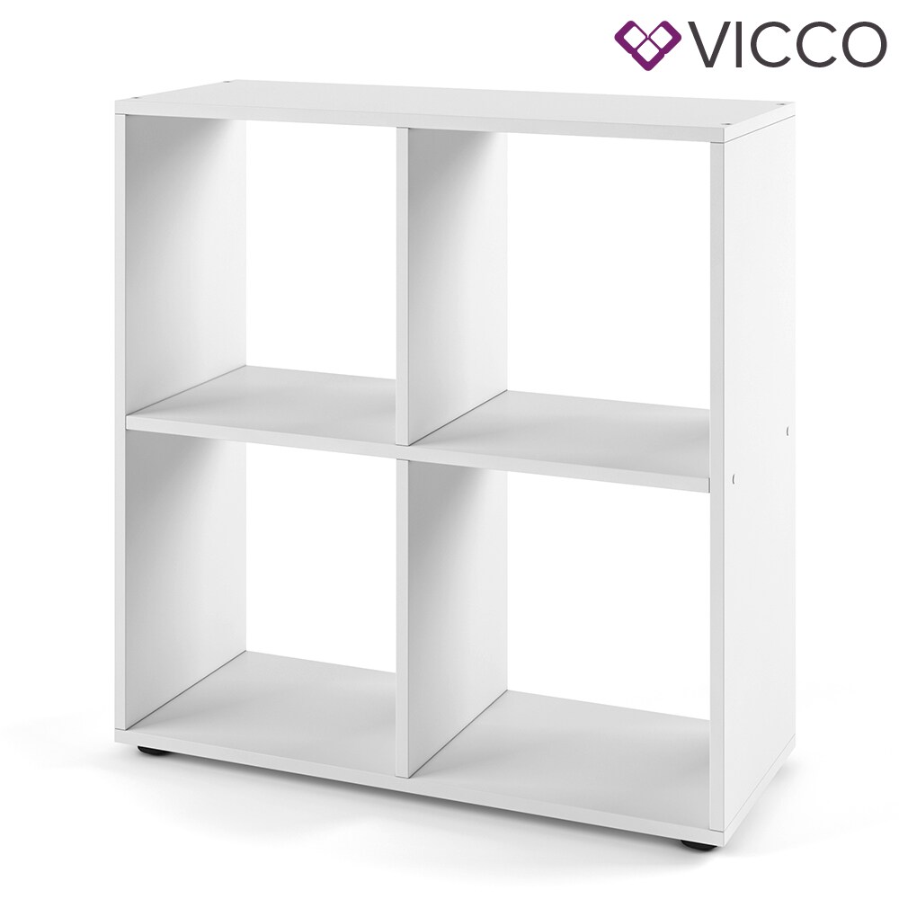 VICCO Raumteiler TETRA 4 Fächer Weiß - Bücherregal Würfelregal Standregal Regal