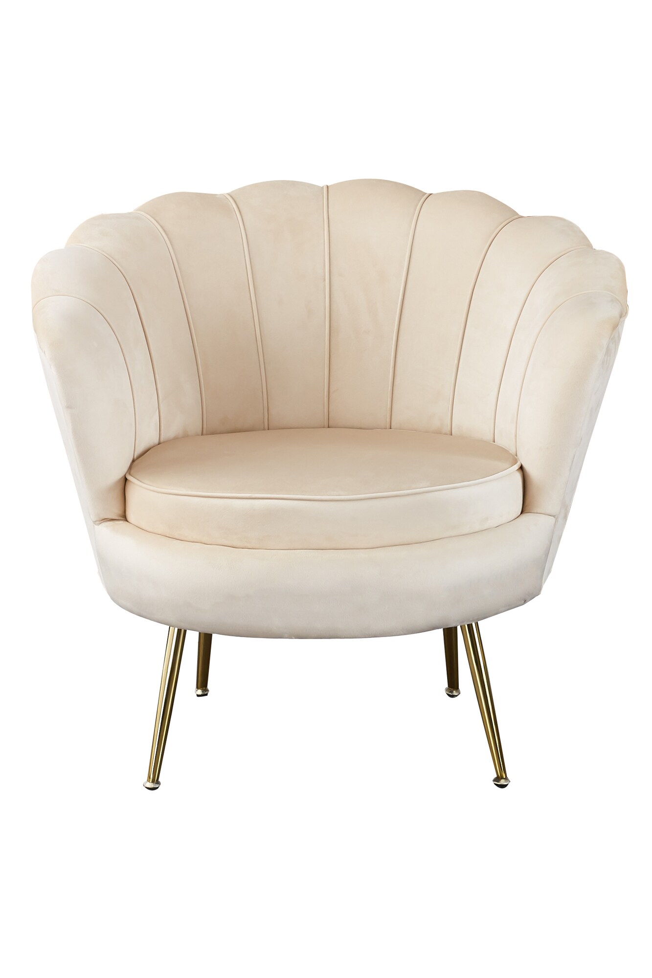 Muschelsessel Samt Beige Relaxsessel Polstersessel Ohrensessel Loungesessel