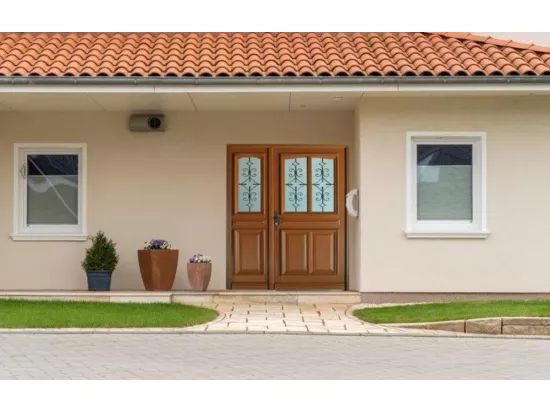 Porte D'Entrée Bois Tiercee Vauban H215 X L140 P, Droit Côtes Tableau