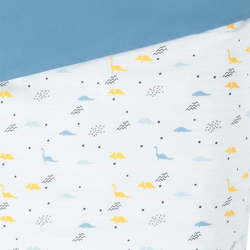 Parure de lit avec housse de couette et taie d'oreiller Mes amis les dinos - Bleu moyen