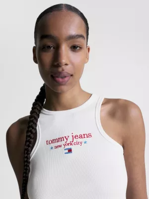 Regata cropped slim fit com logo