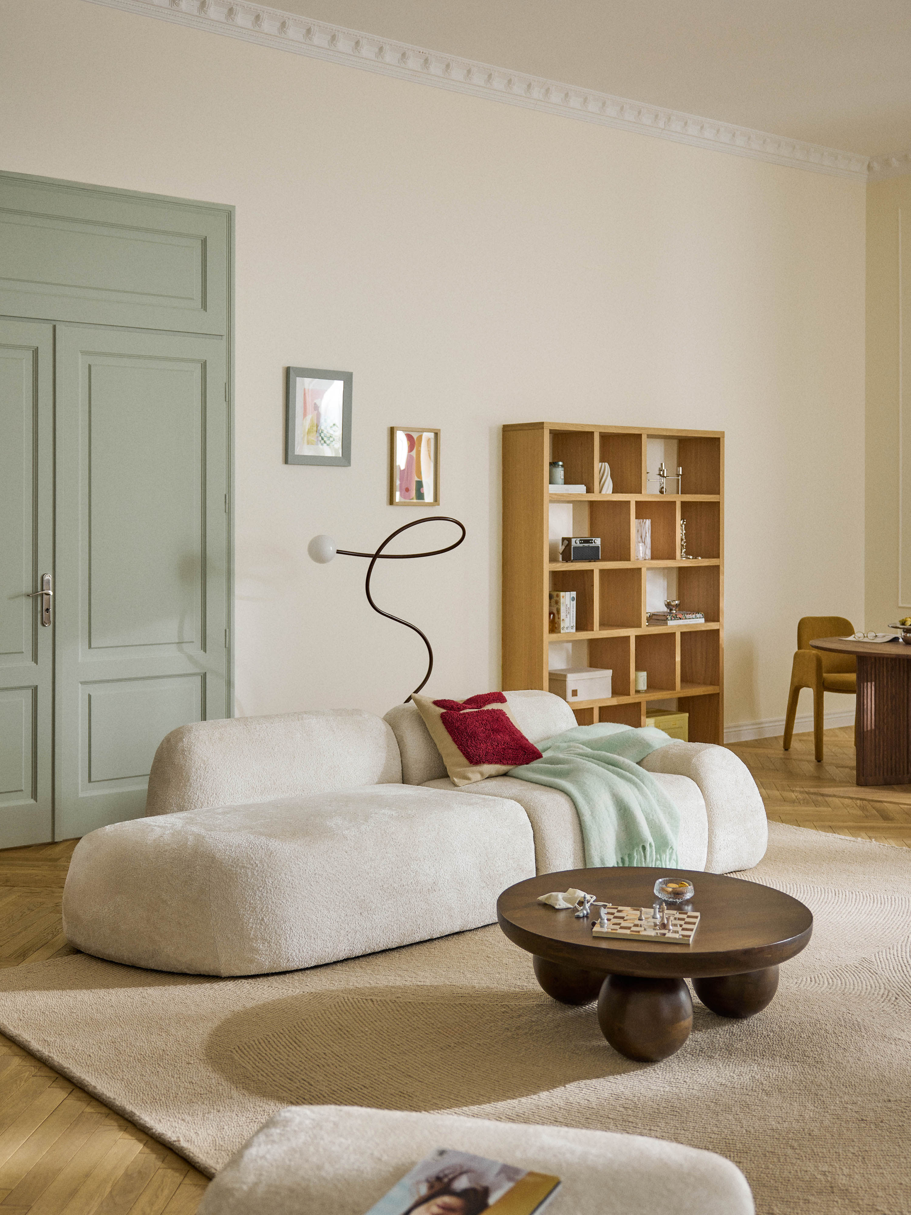 Modulaire teddy bouclé chaise Wolke (3-zits)