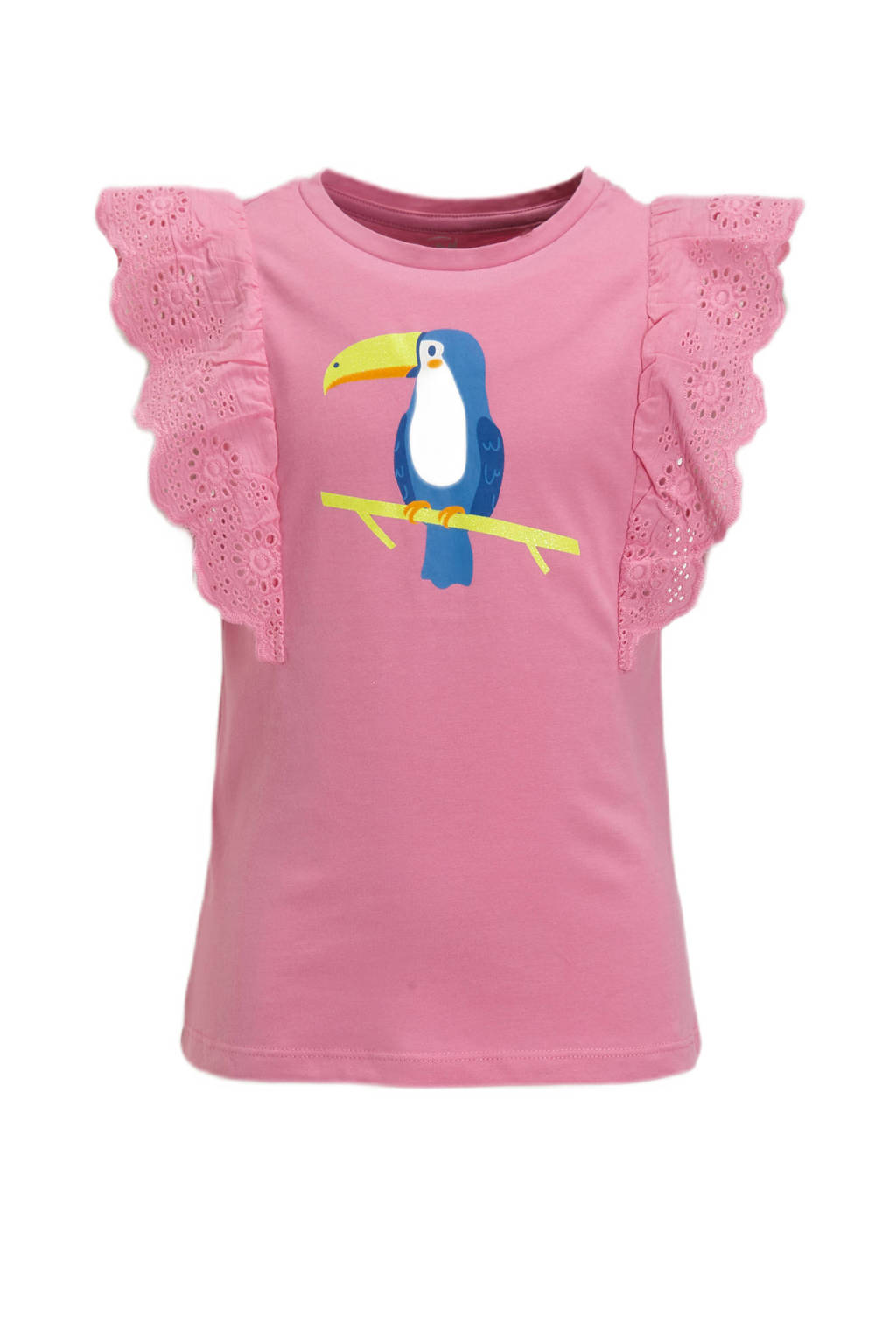 anytime T-shirt met printopdruk roze