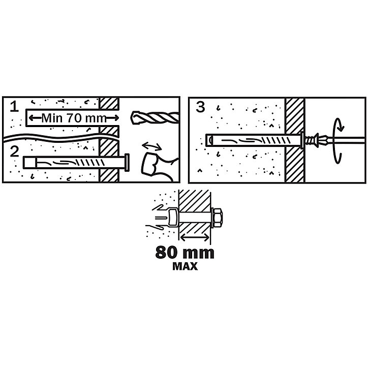 6 chevilles d'expansion Diall nylon pour cadres CSHX 10x140mm