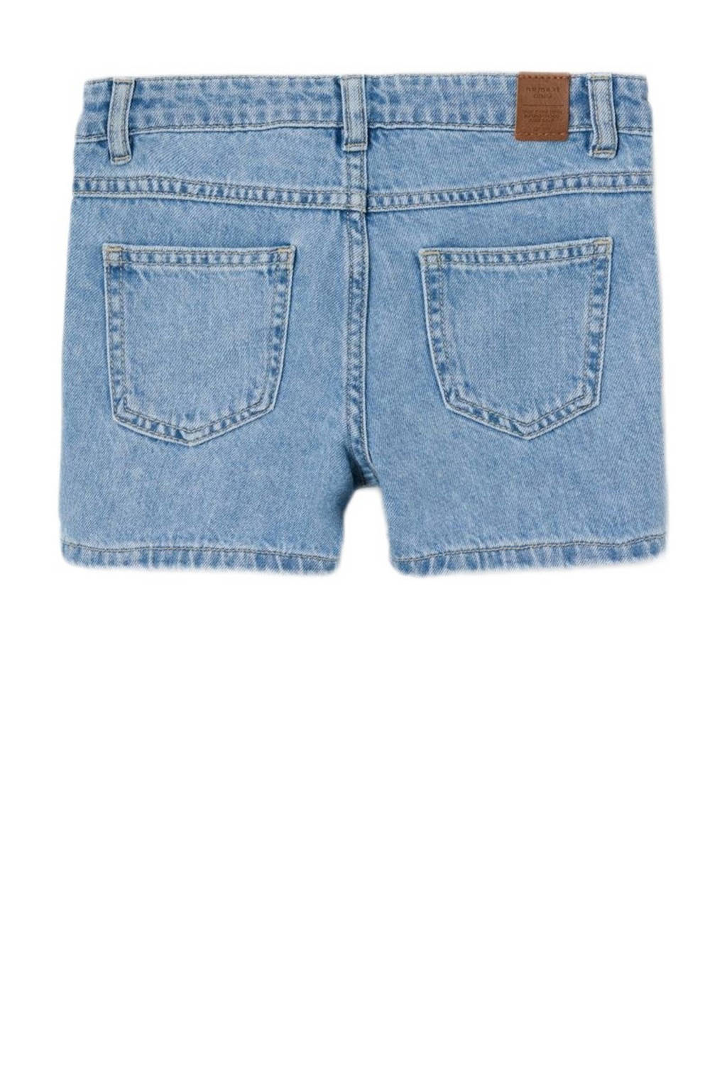 NAME IT regular fit denim short NKFROSE met all over print light blue denim