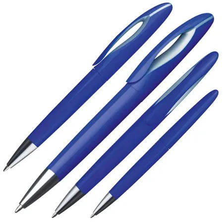 Easy Gifts Dreh-Kugelschreiber aus Kunststoff, blau, 10 Stück